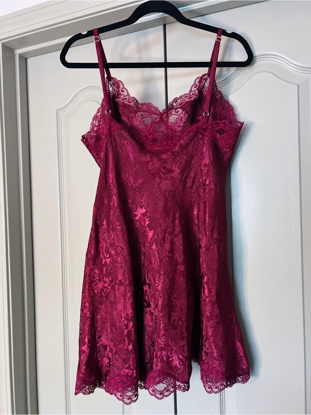 Vintage Gold Label Victoria’s Secret Satin Jacquard Slip Dress Luxe Y2K Nightie - Picture 5 of 9